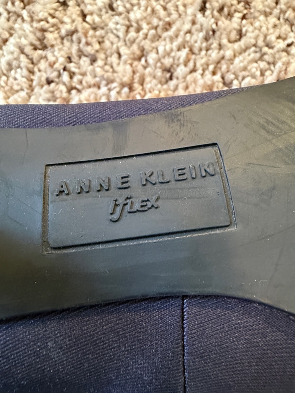 Anne Klein Navy Low Heel Pumps with Satin Buckle - Picture 8 of 9